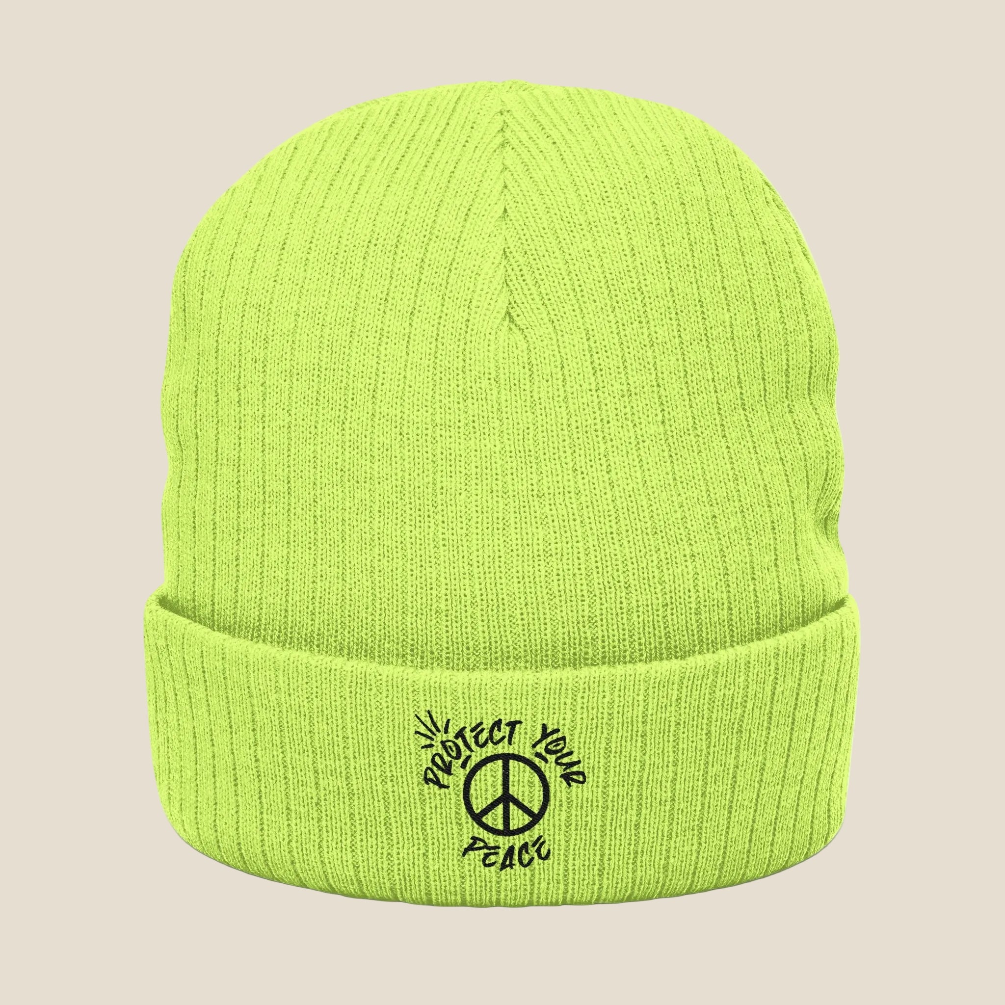 Black Protect Your Peace Logo Beanie
