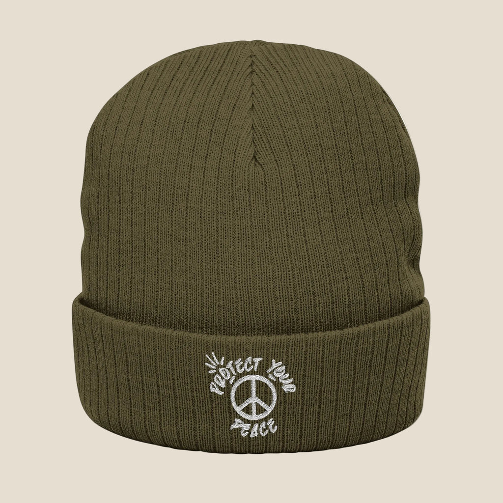 White Protect Your Peace Beanie