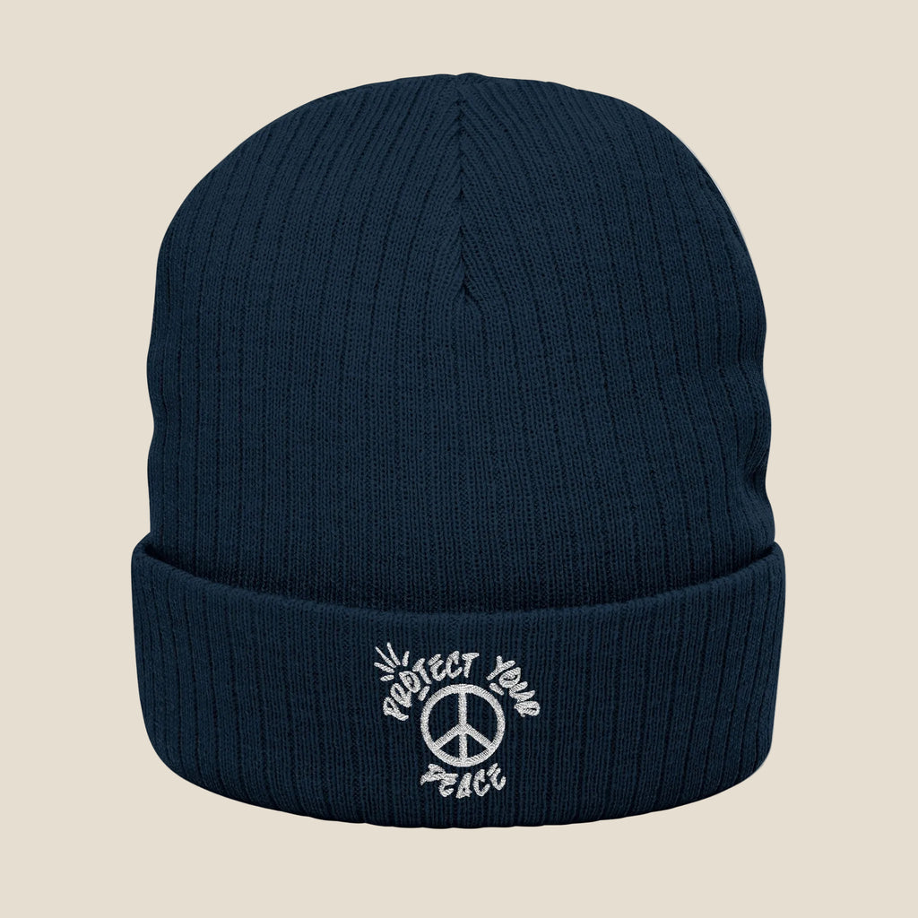 White Protect Your Peace Beanie