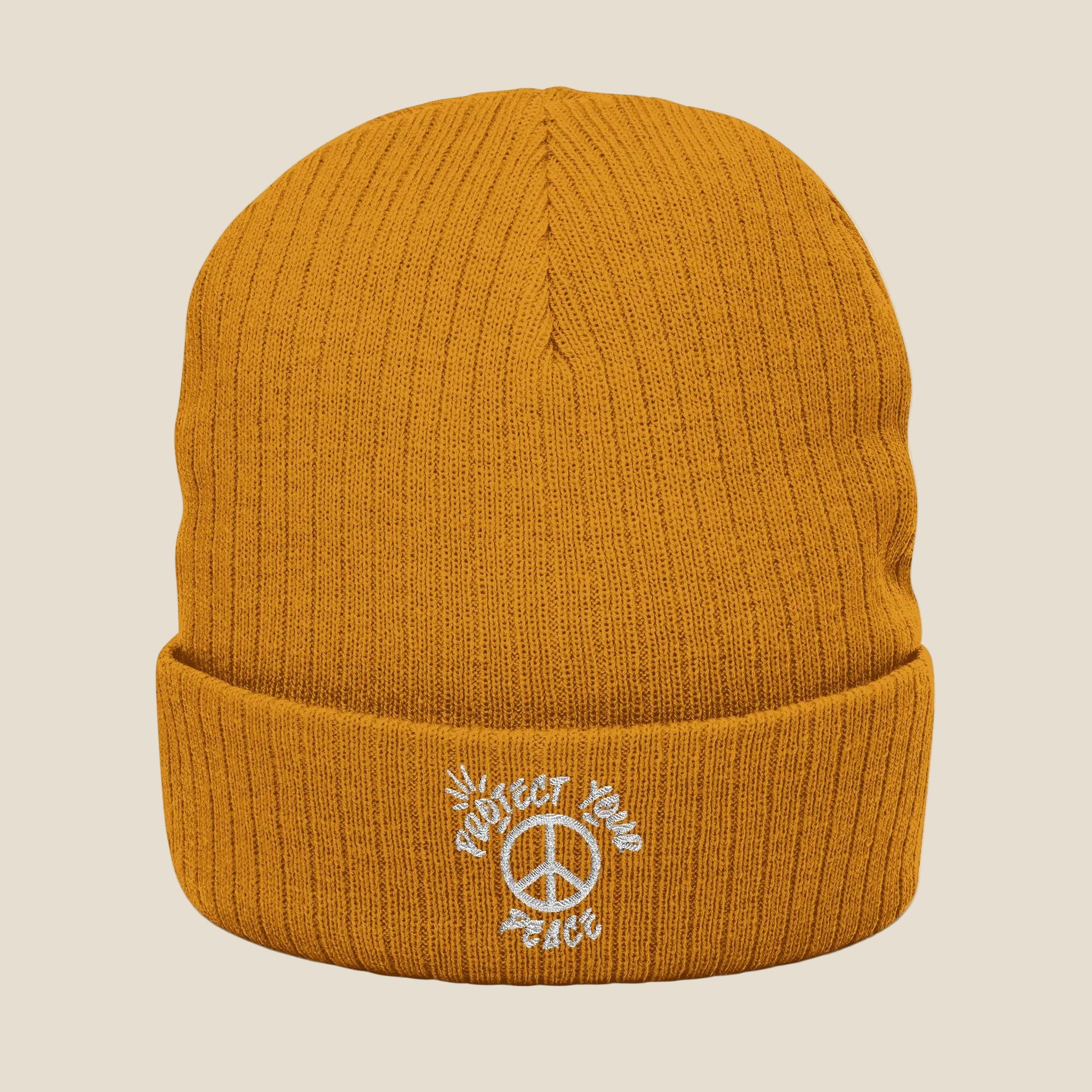 White Protect Your Peace Beanie