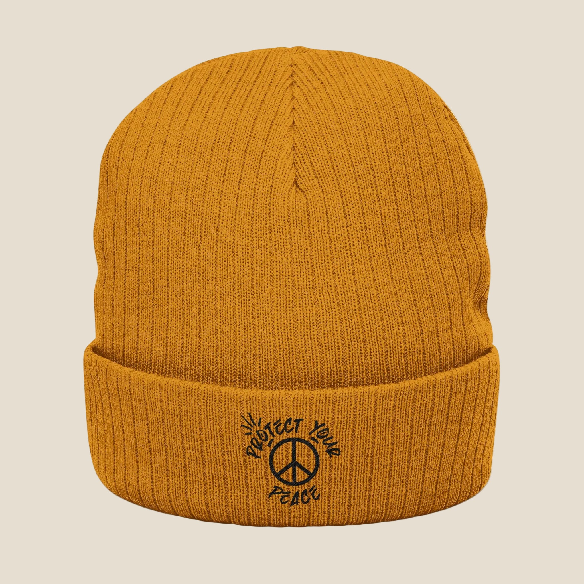 Black Protect Your Peace Logo Beanie