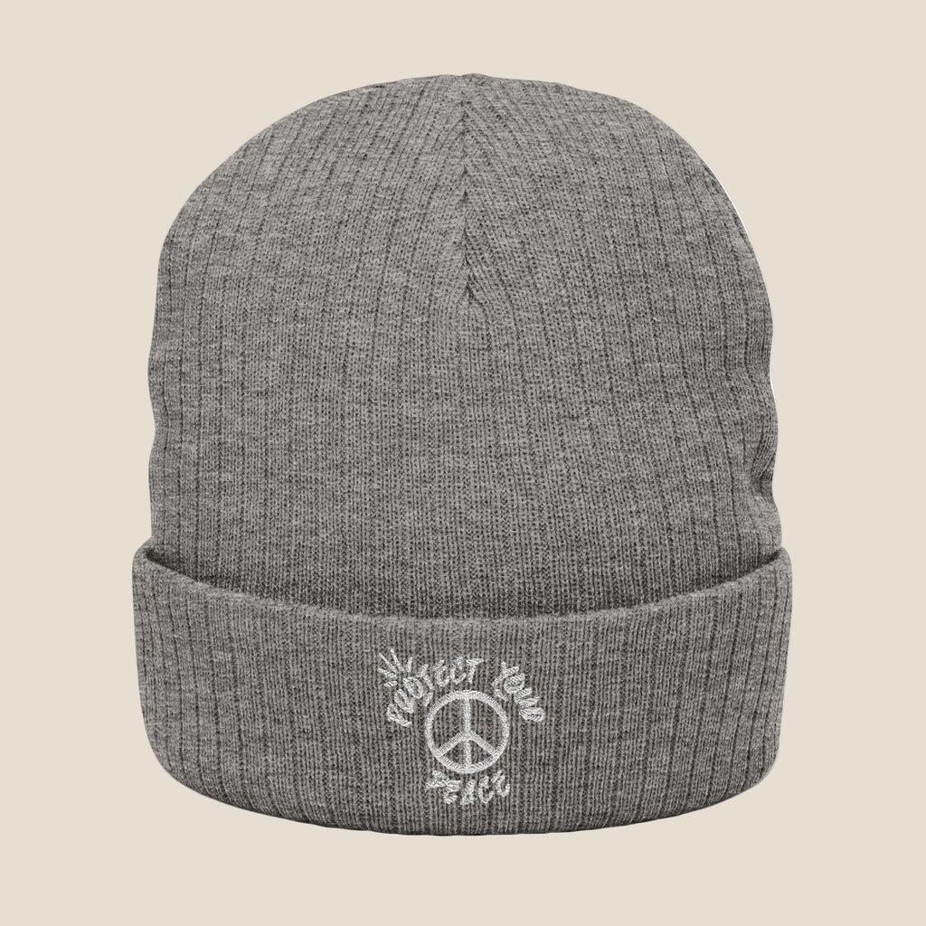 White Protect Your Peace Beanie