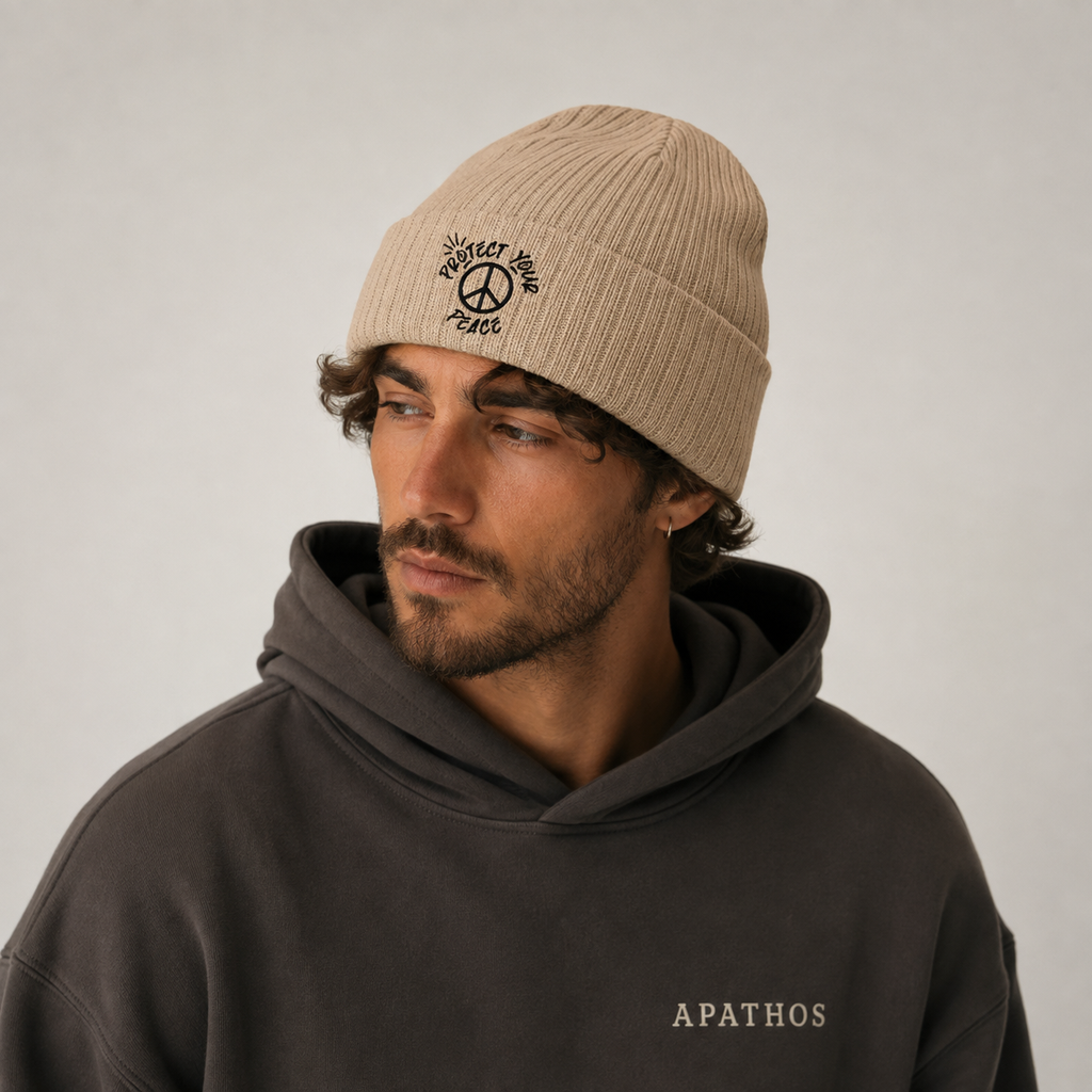Black Protect Your Peace Logo Beanie
