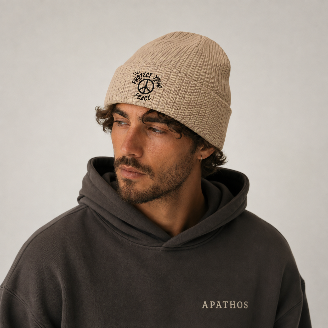 Black Protect Your Peace Logo Beanie