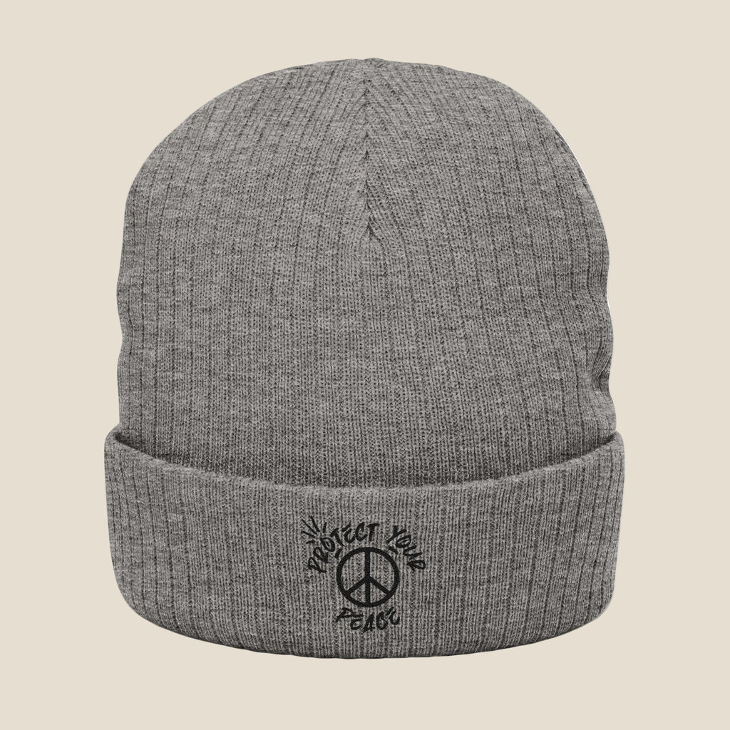 Black Protect Your Peace Logo Beanie