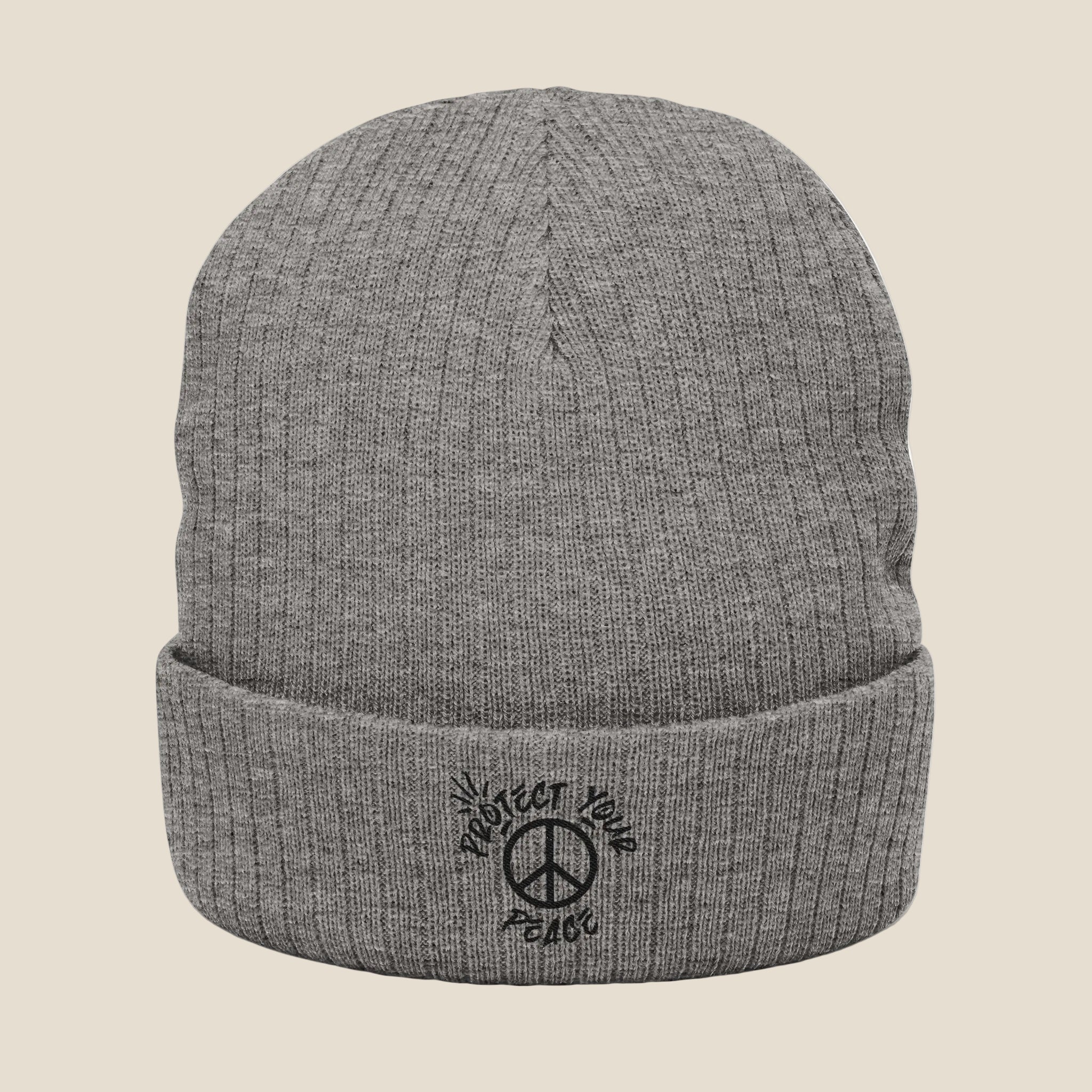Black Protect Your Peace Logo Beanie