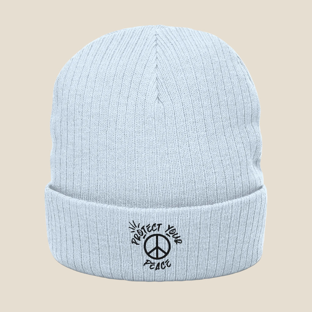 Black Protect Your Peace Logo Beanie