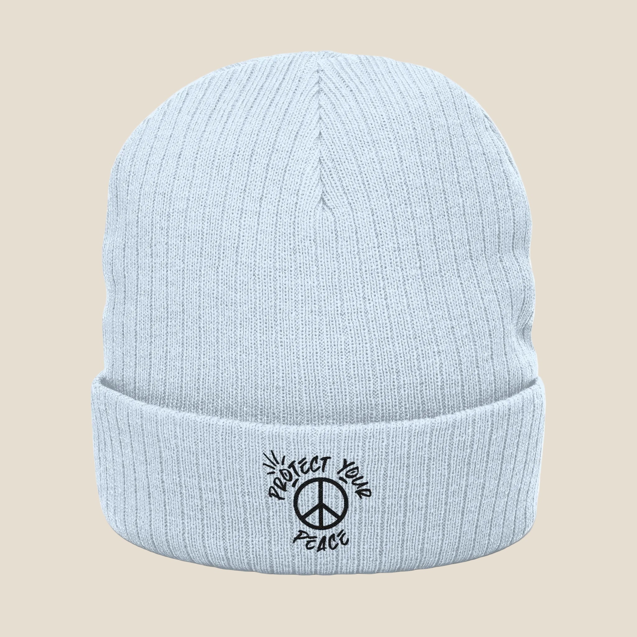Black Protect Your Peace Logo Beanie