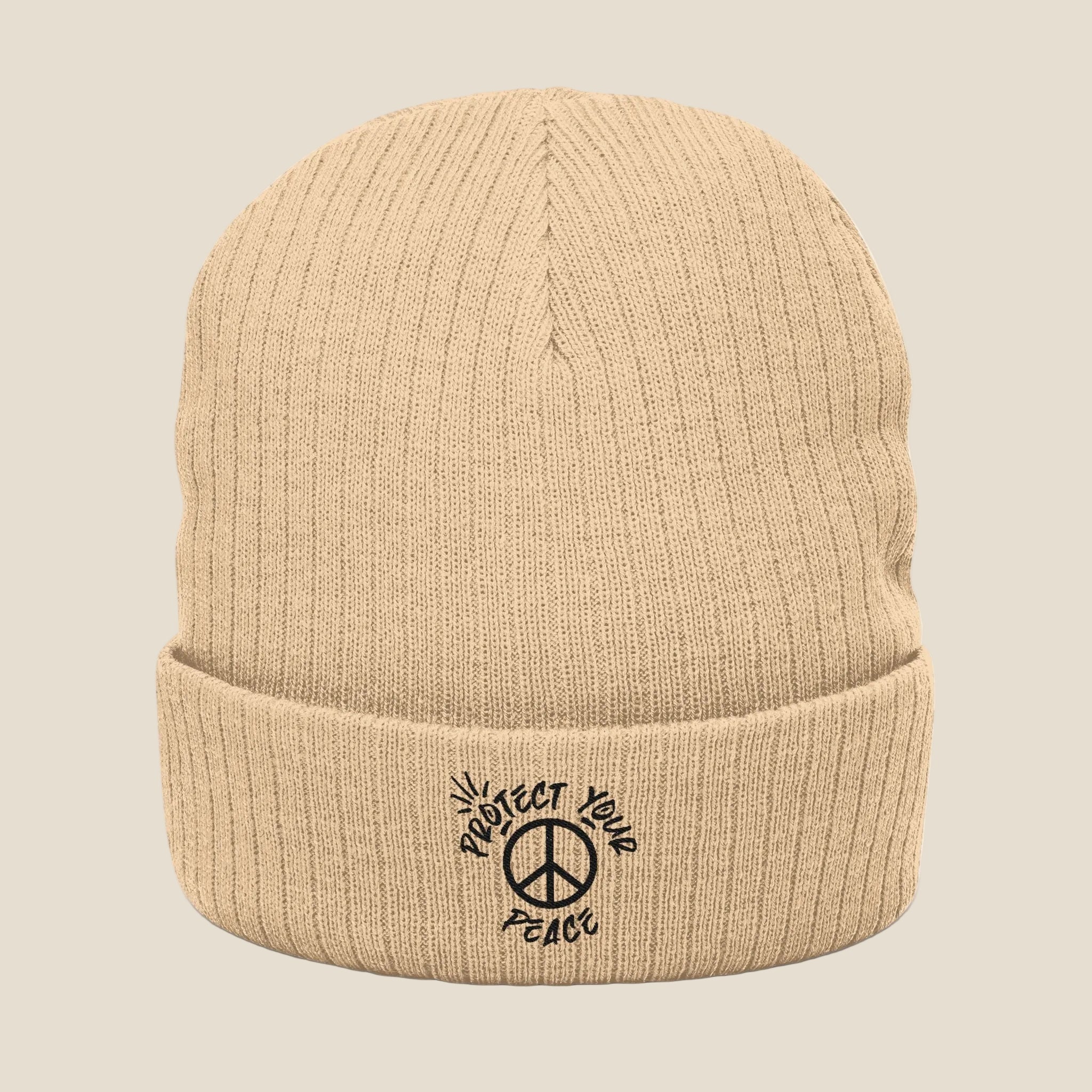 Black Protect Your Peace Logo Beanie