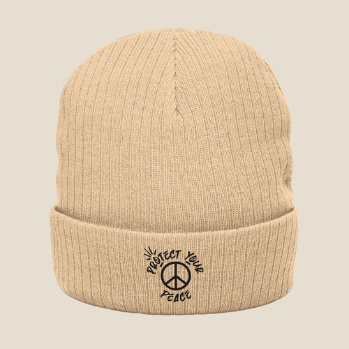 Black Protect Your Peace Logo Beanie